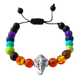 Pulsera 7 Chakras Cuarzos Energia Ganesha Unisex + Estuche 