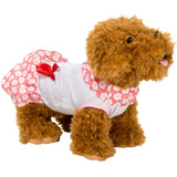 Vestido Floral Para Mascotas Cuecue Con Lazo Rojo, Grande,