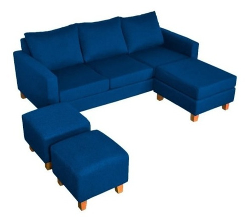 Sillon Esquinero Sofa 3 Cuerpos + 2 Butacones Chenille