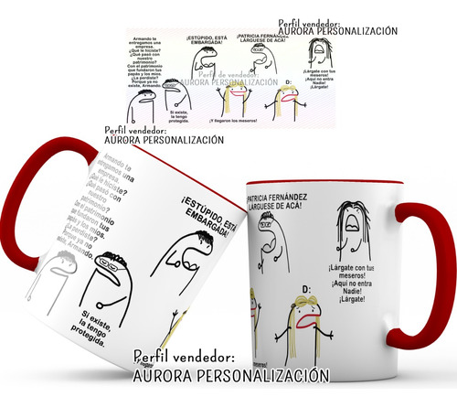 Mug  Taza Oreja Roja Betty La Fea Escena Meseros Armando