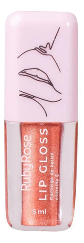 Lip Gloss Ruby Rose 5ml - Manteiga De Karité - Vitamina E