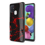 Funda Para Galaxy A21s Gorgcase Slim Red Marble