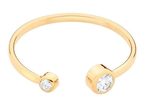 Anillo De Oro 18k  Laminado Mujer Ajustable Piedra Rommanel