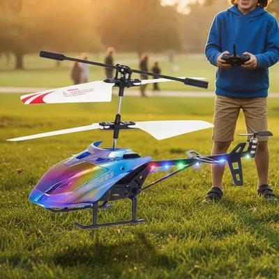 Zacrox Helicóptero De Juguete Infantil Recargable Rc Con Mando A Distancia E Inducción Y Luces De Colores Para Niños, 3.5 Canales,Giros Y Movimientos Precisos | Envío gratis