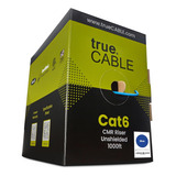 True Cable Cat6 Riser (cmr), 1000 Pies, Azul, 4 Pares De Cob