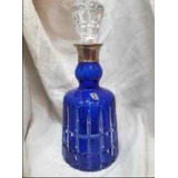 Botellón Whisky De Cristal Azul Gran Tamaño