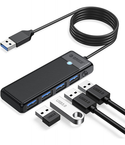 Usb 3.0, Concentrador Usb Orico De 4 Puertos Con Cable De 6