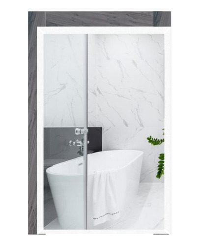 Botiquin Con Espejo Para Baño Gris 60x45 Cm