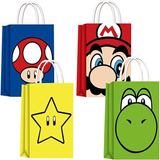 Bolsa De Papel Kraft Para Dulces Mario Bross, Pack De 12 N1