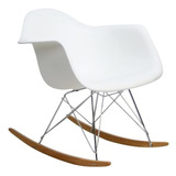 Modway Moldeado Plastico Sillon Rocker En Blanco