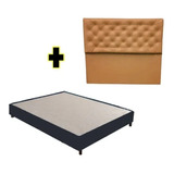 Base Sommier Cama Box 140x190 Con Respaldo 2 Plazas Colore C