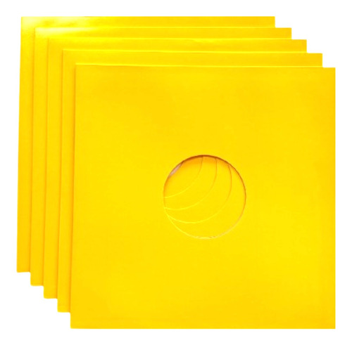 10 Capas Amarelas C/ Furo Lp Disco Vinil 12 Pol. Papel 300g