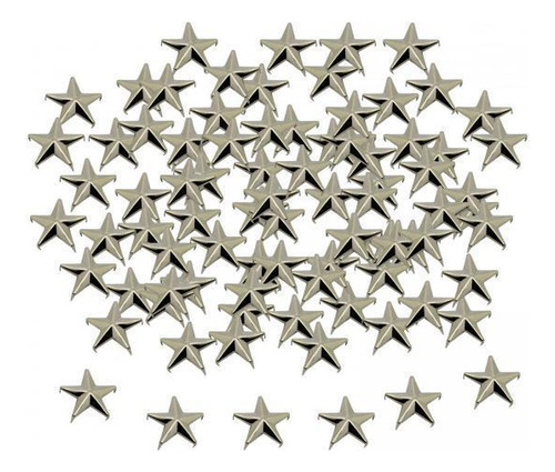 6 X 100 Piezas Remaches De Estrella De Cinco Puntas 1,5 Cm