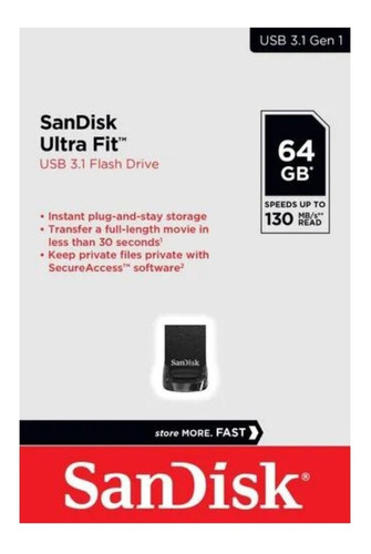 Pack X6 Pendrive 64 Gb Usb 3.1 Pen Mini Sandisk Ultra Fit