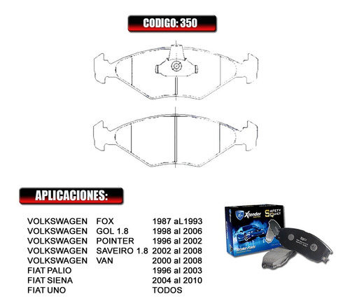 Pastillas De Freno Delanteras Volkswagen Gol 2005-2006 #7242 Foto 2