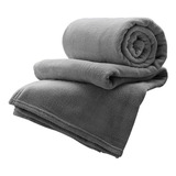 Cobertor Essência Enxovais Microfibra Soft Cor Cinza Com Design Liso De 2.4m X 2.2m