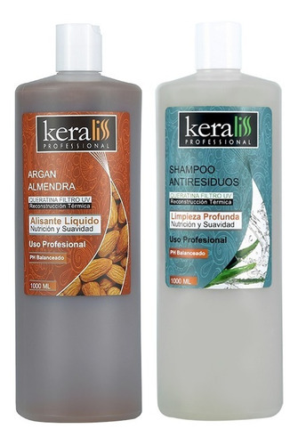 Kit Keratina Keraliss Almen + Ant-residuos Aloe Vera 1000 Ml