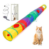 2x Tunel Brinquedo Para Gatos Multicolorido Com 2 Saída Cada