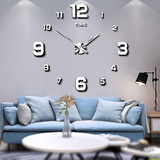 Moderno Frameless Diy Reloj De Pared Grande 3d Reloj De Pare