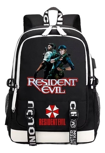 Mochilas Escolares Resident Evil Com Porta De Carregamento U