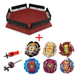 Set 6 Beyblade Burts Trompo Juego Niños 2 Lanzadores Estadio