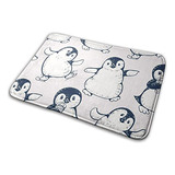 Adorable Alfombra De Baño Con Diseño De Pingüino