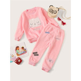 Conjunto Niña Rosado Polar Gato Shein