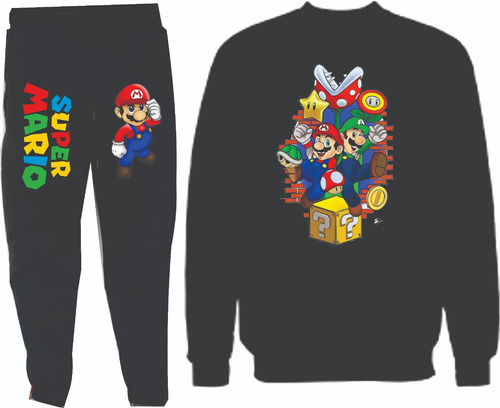 Conjuntos Cr Sudadera Y Jogger Mario Bros