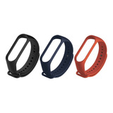 Kit 3 Pulseiras De Silicone Colorida Para Xiaomi Mi Band 3/4