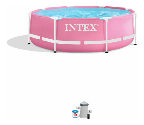 Alberca Estructural Intex 28291 Medidas 2.44 X 76 Cm Color Rosa Liso