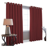 Cortinas Blackout Melocotton - Color Vino - 275cm De Ancho X 215cm De Alto En 2 Páneles - Aislamiento Térmico , Reduce El Ruido Exterior , Cortinas Opacas Con Ojales , Lavable En Casa