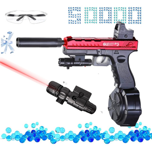 Pistola De Hidrogel Automática Glock + Laser Apuntador