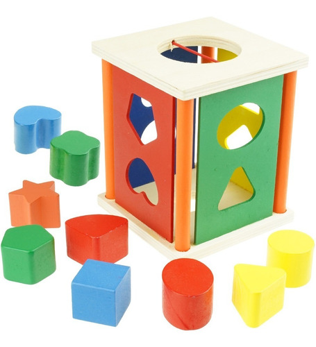 Cubo Didáctico Encajable De Figuras Geométricas Motricidad