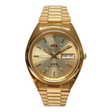 Relógio Masculino Orient Automatico Dourado Prova Da Agua