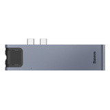 Hub Para Mac Dual Type-c Hdmi Sd Tf Us3.0 2 Ethernet Usb-c Pd