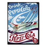 #1707 - Cuadro Decorativo Vintage - Pepsi Cola Avión Retro  