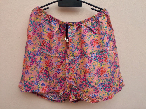 Short Fibrana Floreado Mujer Naranja Talle 42 O 4