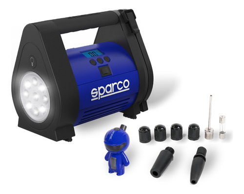 Compresor Aire Sparco C/medidor De Presión Y Linterna Led.