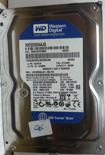 Western Digital Wd3200aajs-08l7a0 320gb - 419 Recuperodatos