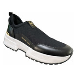 Tenis 5 Mx Michael Kors Muse Slip On Negros Mk Genuinos