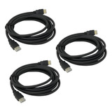 Cable Hdmi De 3 Metros 4k Blindado Uso Rudo 3 Piezas