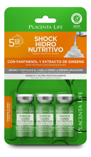 Ampolla Shock Hidro Nutritivo Placenta Life 10 Ml Blister 3u