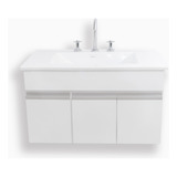 Baño Vanitory Flotante Con Bacha 3 Puertas 80cm - Cirobam