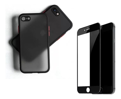 Capa Translúcida + Pelicula 3d Vidro Para iPhone 8 / Se 2020