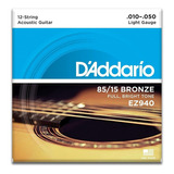 Daddario Ez940 Cuerdas Guitarra Acústica Docerola 10-50