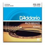 Encordoamento Para Violão D'addario Ez940 12c 012290