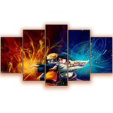 Quadro Decorativo Mosaico 5 Peças Naruto Saski Top Mdfs