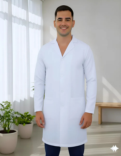 Jaleco Masculino Gola Tradicional Em Tecido Gabardine | MercadoLivre