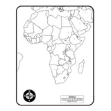 Mapa Media Cartulina Africa Division Politica Sin Nombres