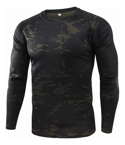 Playera Camuflaje Táctico Militar Manga Larga Tiro Outdoor